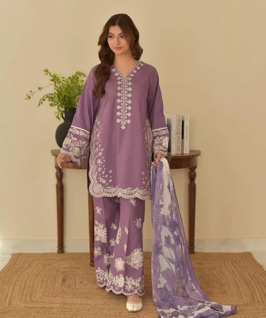 Summer 3Piece Lawn Embroidered Suit V 730 Alternate